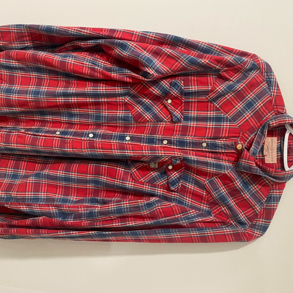 Mens XL Ralph Lauren button shirt! Red & blue plaid